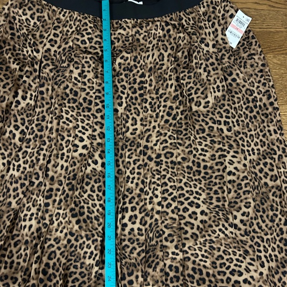 Womens Pleated Cheetah Midi Skirt Leopard Animal Print Brown 2XL NWT - Picture 3 of 7